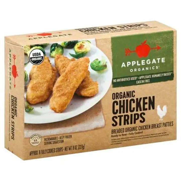 Order Applegate Organics Chicken Strips, Organic - 8 Ounces food online from Holiday farms store, Roslyn Heights on bringmethat.com