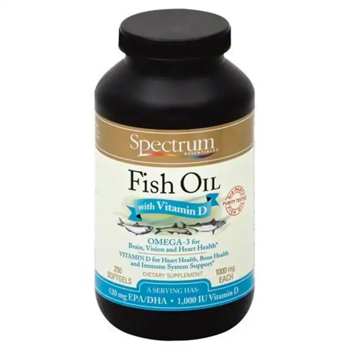 Order Spectrum Essentials Fish Oil, with Vitamin D, Softgels -  250 Sg food online from Whole Foods Co-Op Denfeld store, Duluth on bringmethat.com