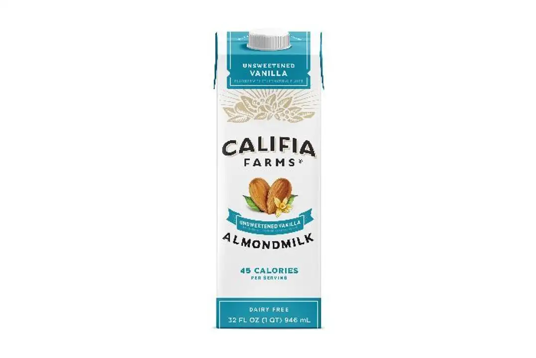 Order Califia Farms Unsweetened Vanilla Almond Milk - 32 Ounces food online from Whole Foods Co-Op Denfeld store, Duluth on bringmethat.com