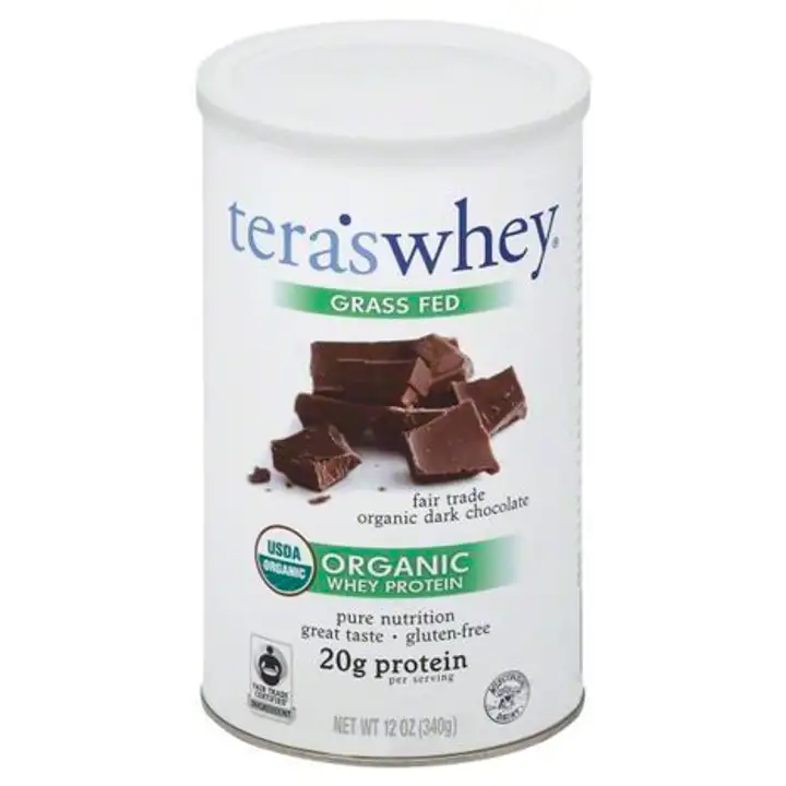Order Teraswhey Whey Protein, Organic, Fair Trade Certified Dark Chocolate Cocoa - 12 Ounces food online from Whole Foods Co-Op Denfeld store, Duluth on bringmethat.com
