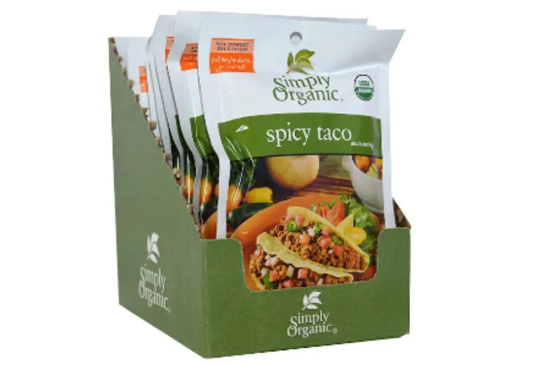 Order Simply Organic Seasoning Mix, Spicy Taco - 1.2 Ounces food online from Novato Harvest Market store, Novato on bringmethat.com