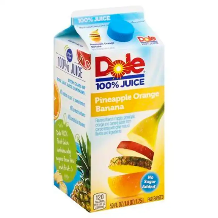 Order Dole 100% Juice, Pineapple Orange Banana - 59 Ounces food online from Fligner Market store, Lorain on bringmethat.com