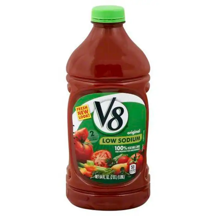 Order V8 100% Juice, Vegetable, Low Sodium, Original - 64 Ounces food online from Holiday farms store, Roslyn Heights on bringmethat.com