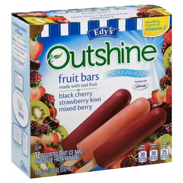 Order Edys Outshine Fruit Bars, No Sugar Added, Assorted - 12 Each food online from Holiday farms store, Roslyn Heights on bringmethat.com