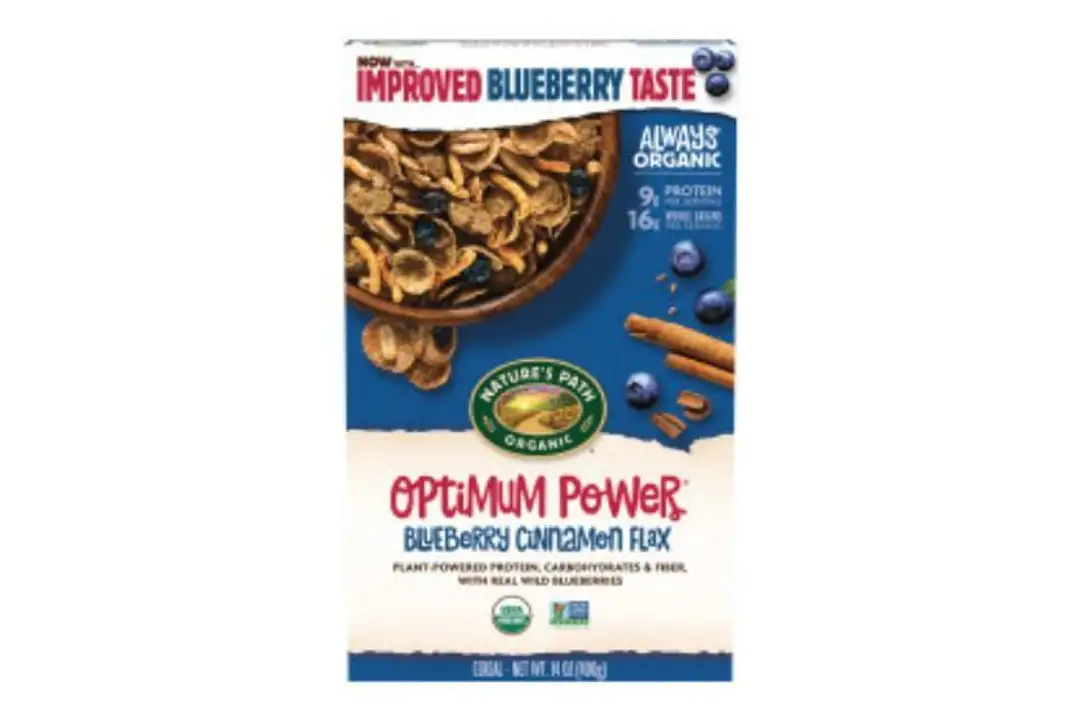Order Nature's Path Optimum Power Cereal, Blueberry Cinnamon Flax - 14 Ounces food online from Novato Harvest Market store, Novato on bringmethat.com