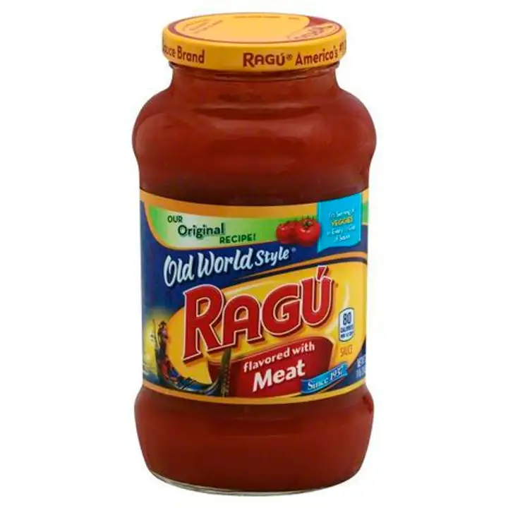 Order Ragu Old World Style Sauce, Flavored with Meat - 23.9 Ounces food online from Novato Harvest Market store, Novato on bringmethat.com