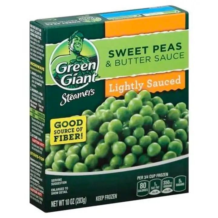 Order Green Giant Steamers Sweet Peas & Butter Sauce, Lightly Sauced - 10 Ounces food online from Fligner Market store, Lorain on bringmethat.com