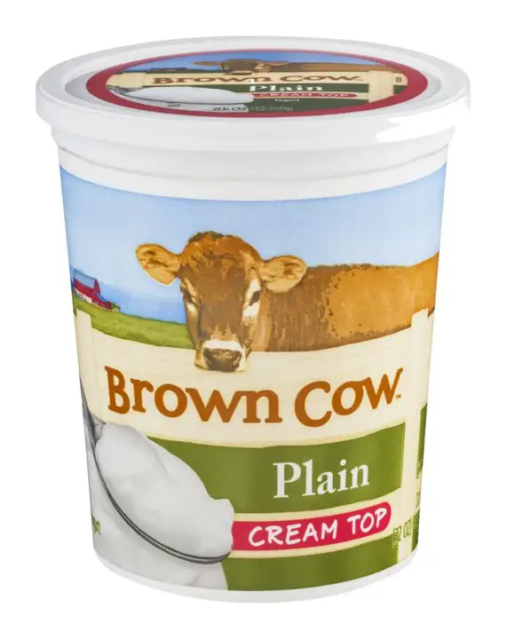 Order Brown Cow Cream Top Yogurt, Whole Milk, Plain - 907 Grams food online from Whole Foods Co-Op Denfeld store, Duluth on bringmethat.com