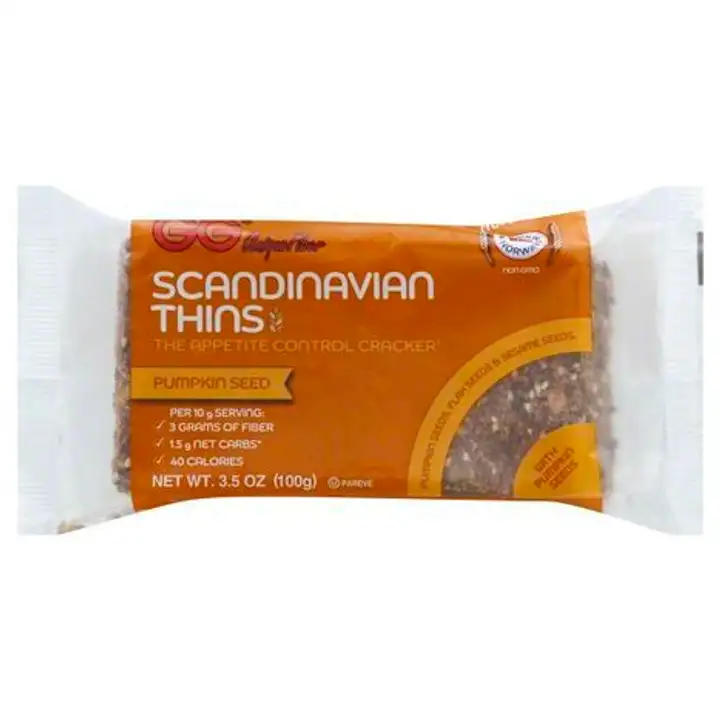 Order GG Thins, Scandinavian, Pumpkin Seed - 3.5 Ounces food online from Holiday farms store, Roslyn Heights on bringmethat.com