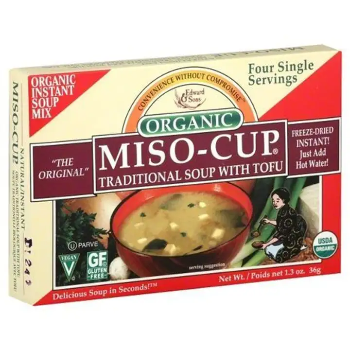 Order Edward & Sons Miso-Cup Soup, Traditional, with Tofu - 1 Ounce food online from Whole Foods Co-Op Denfeld store, Duluth on bringmethat.com