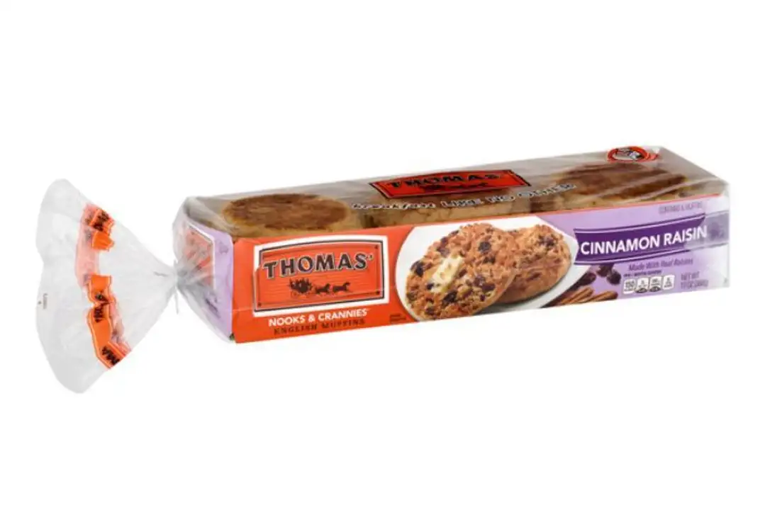 Order Thomas Nooks & Crannies English Muffins, Cinnamon Raisin - 12 Ounces food online from Holiday farms store, Roslyn Heights on bringmethat.com