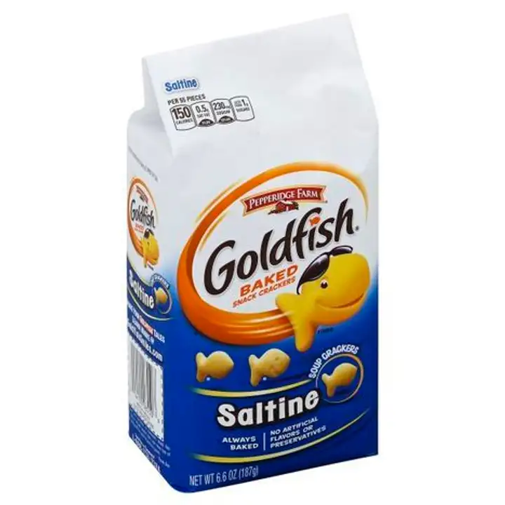 Order Goldfish Baked Snack Crackers, Saltine - 6.6 Ounces food online from Holiday farms store, Roslyn Heights on bringmethat.com