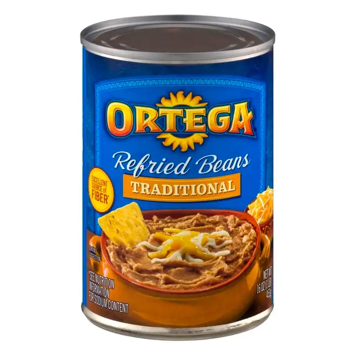 Order Ortega Refried Beans - 16 Ounces food online from Fligner Market store, Lorain on bringmethat.com