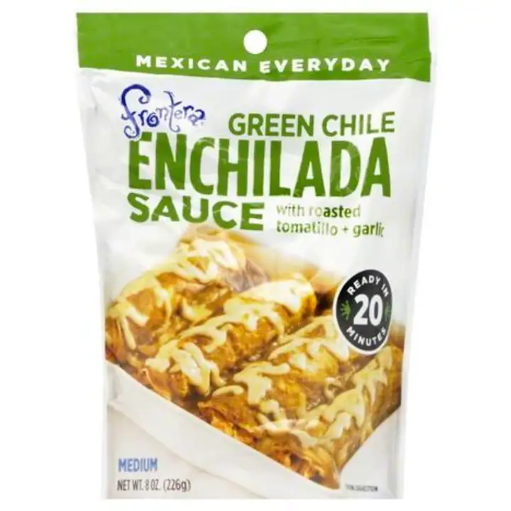 Order Frontera Enchilada Sauce, Green Chile, Medium - 8 Ounces food online from Whole Foods Co-Op Denfeld store, Duluth on bringmethat.com