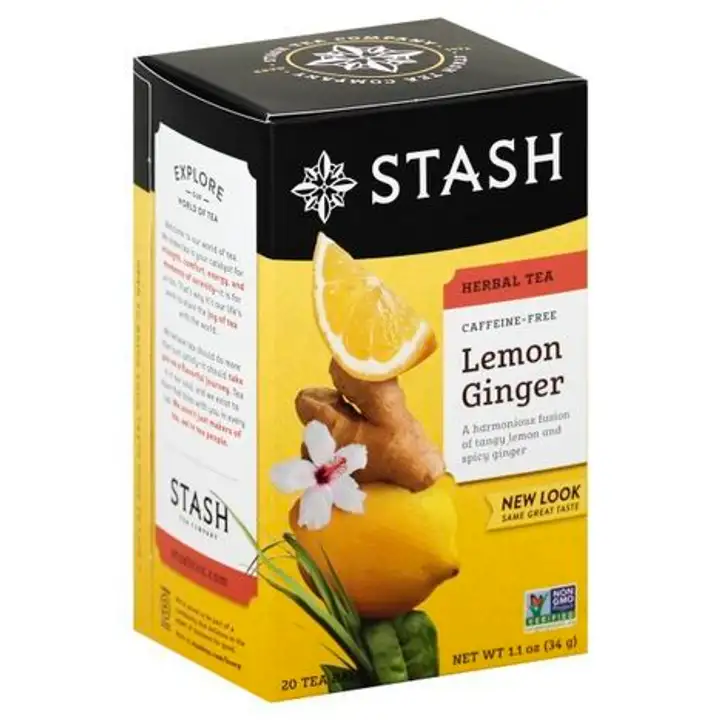 Order Stash Herbal Tea, Lemon Ginger, Caffeine Free, Bags - 20 Bags food online from Novato Harvest Market store, Novato on bringmethat.com