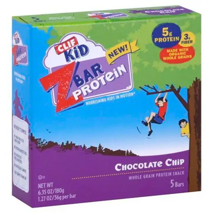 Order Clif Kid Z Bar, Protein, Chocolate Chip - 6 Ounces food online from Holiday farms store, Roslyn Heights on bringmethat.com