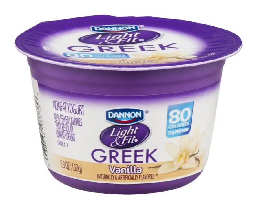 Order Light & Fit Yogurt, Greek, Nonfat, Vanilla - 5.3 Ounces food online from Holiday farms store, Roslyn Heights on bringmethat.com