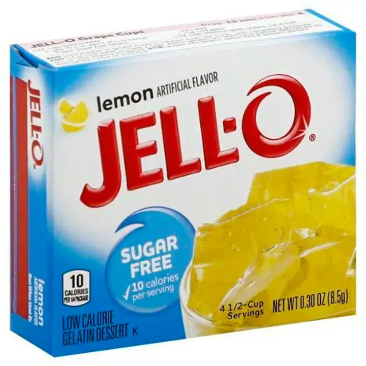 Order Jell O Gelatin Dessert, Low Calorie, Sugar Free, Lemon - 0.3 Ounces food online from Holiday farms store, Roslyn Heights on bringmethat.com
