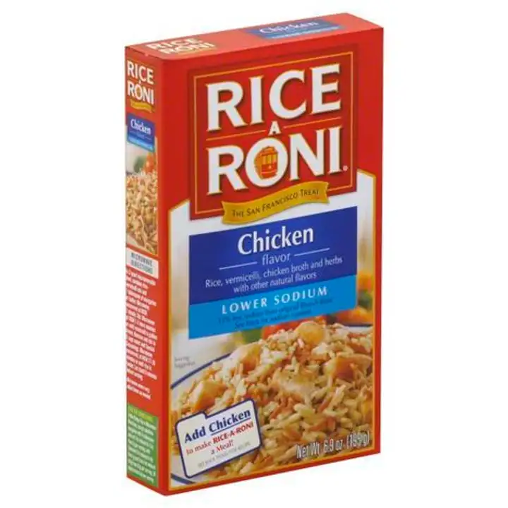 Order Rice A Roni Rice, Lower Sodium, Chicken Flavor - 6.9 Ounces food online from Meats Supreme store, Brooklyn on bringmethat.com