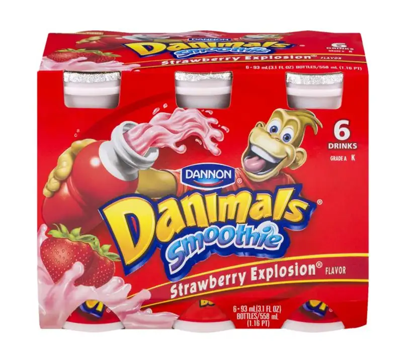 Order Danimals Smoothie, Strawberry Explosion Flavor - 6 Each food online from Holiday farms store, Roslyn Heights on bringmethat.com