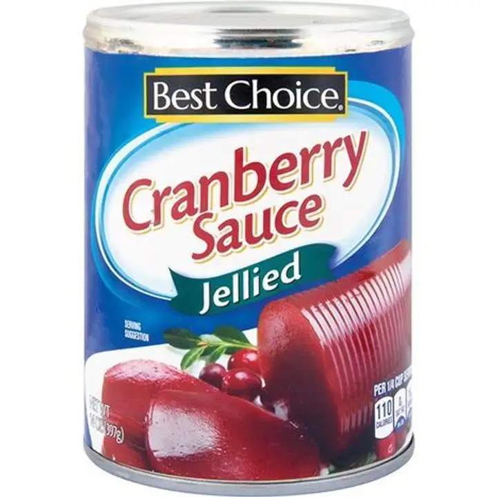 Order Best Choice Jellied Cranberry Sauce - 14 Ounces food online from Fligner Market store, Lorain on bringmethat.com