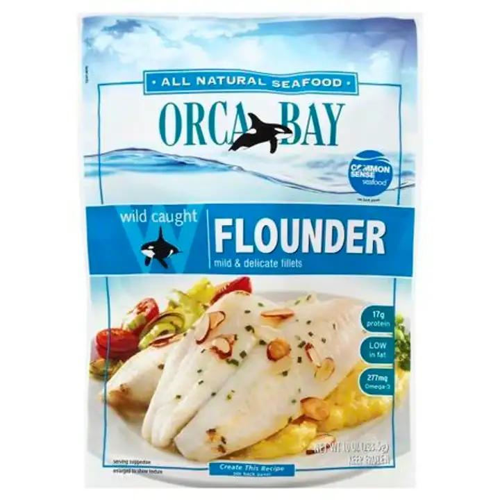 Order Orca Bay Seafoods Flounder, Wild Caught, Fillets - 10 Ounces food online from Whole Foods Co-Op Denfeld store, Duluth on bringmethat.com