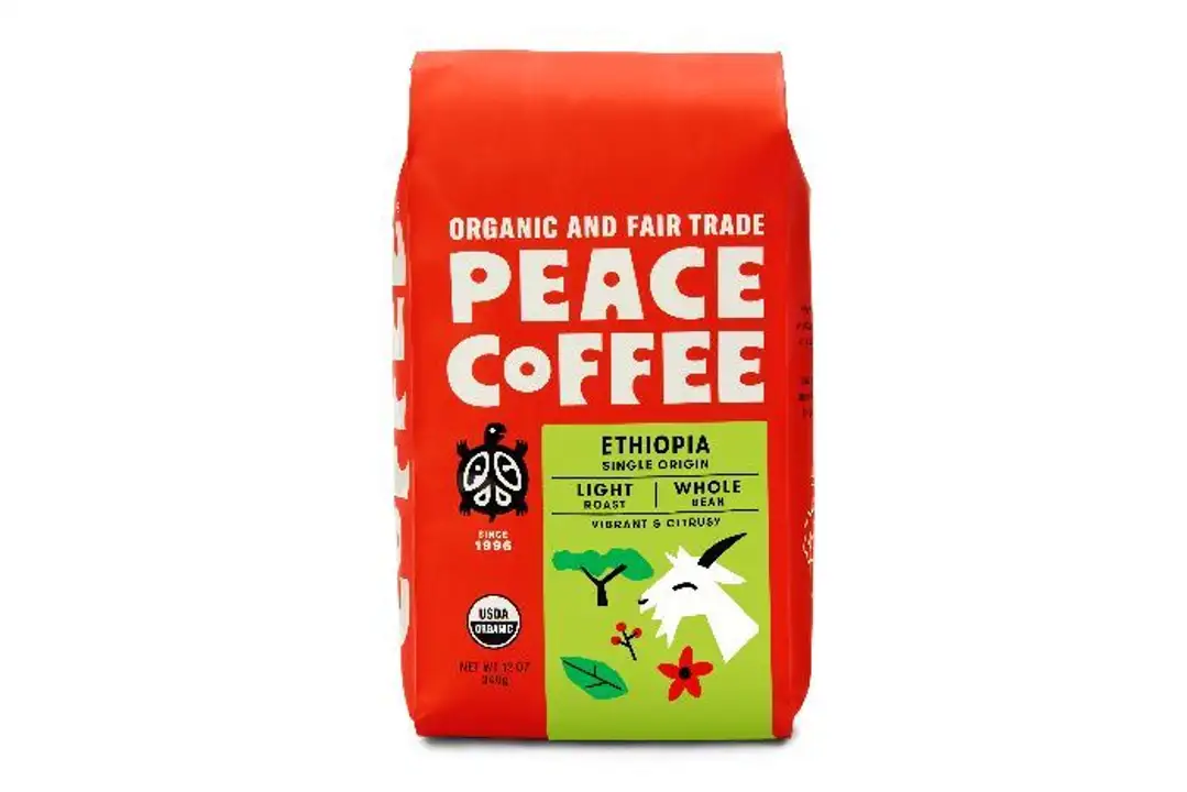 Order Peace Coffee Ethiopian, Light Roast, Organic and Fair Trade, Whole Bean - 12 Ounces food online from Whole Foods Co-Op Denfeld store, Duluth on bringmethat.com