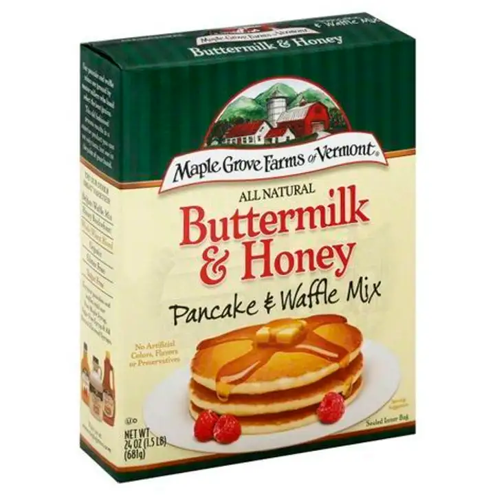 Order Maple Grove Farms Pancake & Waffle Mix, Buttermilk & Honey - 16 Ounces food online from Holiday farms store, Roslyn Heights on bringmethat.com