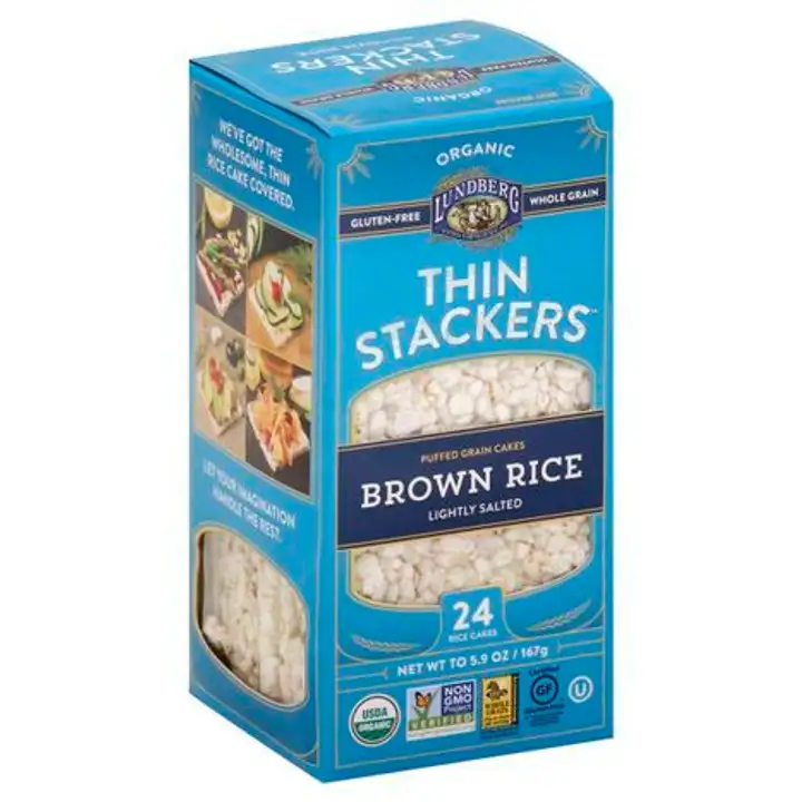 Order Lundberg Thin Stackers Rice Cakes, Organic, Lightly Salted, Brown Rice - 5.9 Ounces food online from Whole Foods Co-Op Denfeld store, Duluth on bringmethat.com