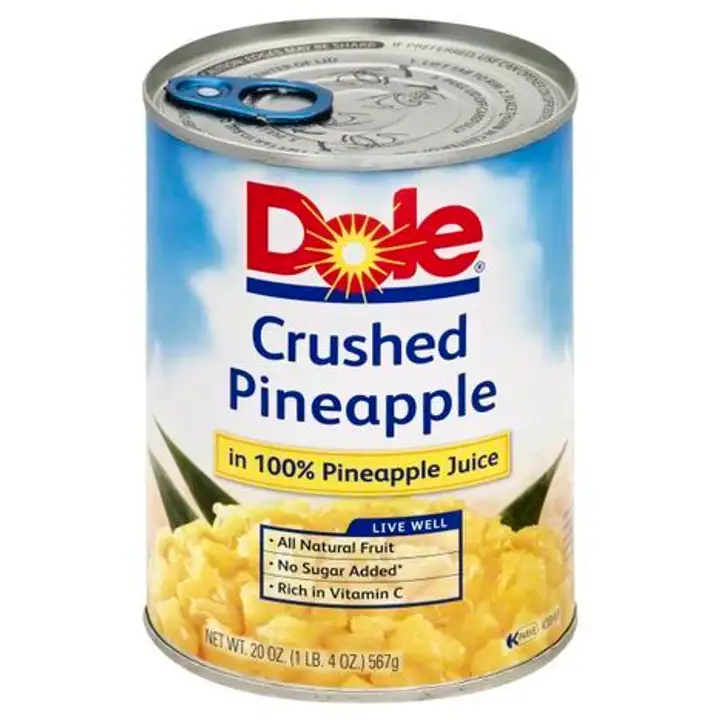 Order Dole Pineapple, in 100% Pineapple Juice, Crushed - 20 Ounces food online from Fligner Market store, Lorain on bringmethat.com