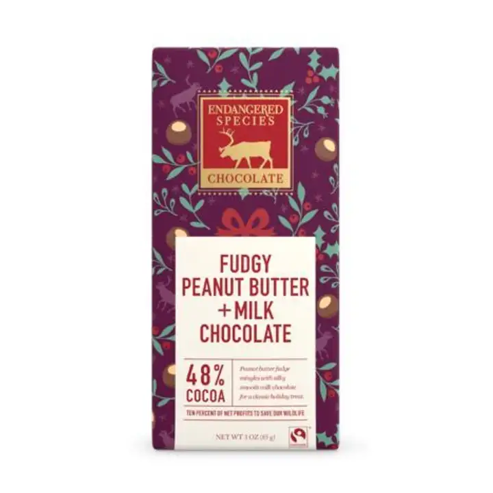 Order Endangered Species Fudgy Peanut Butter Milk Chocolate - 3 Ounces food online from Whole Foods Co-Op Denfeld store, Duluth on bringmethat.com