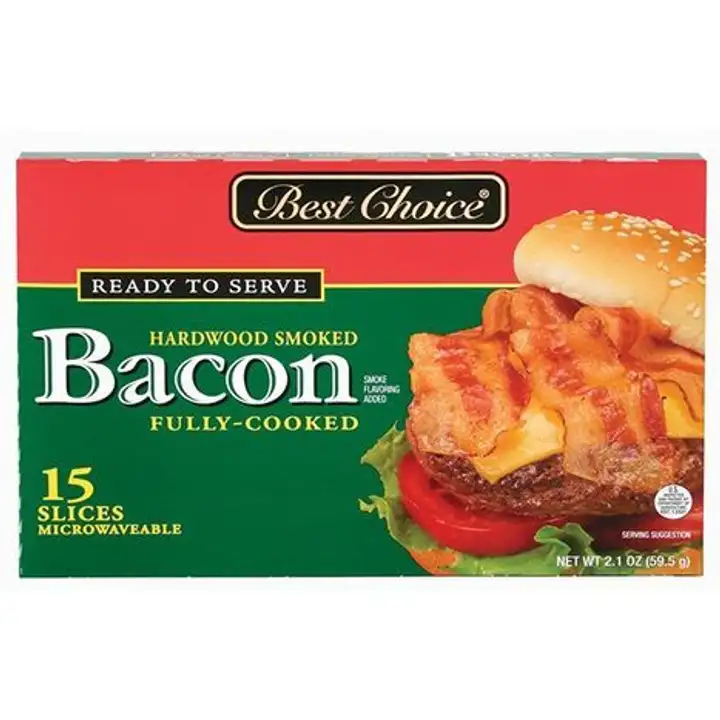 Order Best Choice Cooked Hardwood Smoked Bacon - 15 Slices food online from Fligner Market store, Lorain on bringmethat.com