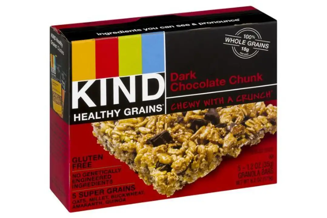 Order Kind Healthy Grains Granola Bars, Dark Chocolate Chunk - 6.2 Ounces food online from Holiday farms store, Roslyn Heights on bringmethat.com