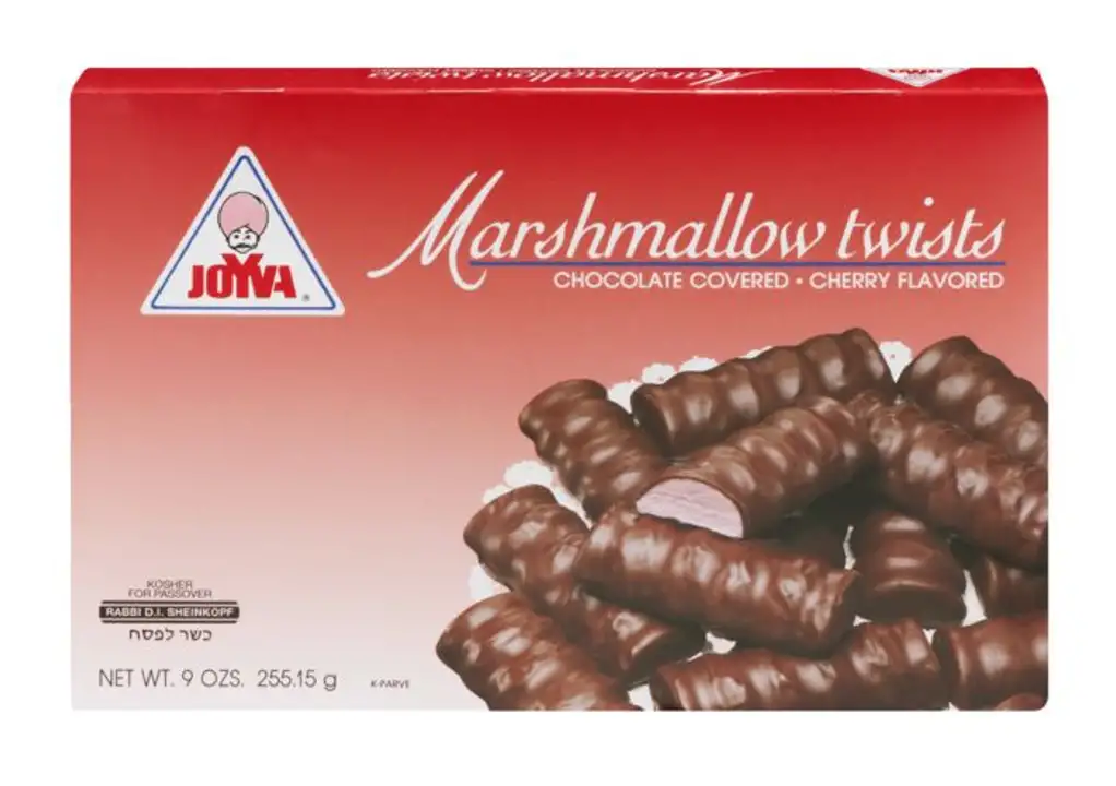 Order Joyva Marshmallows Twists, Chocolate Covered, Cherry Flavored - 9 Ounces food online from Holiday farms store, Roslyn Heights on bringmethat.com