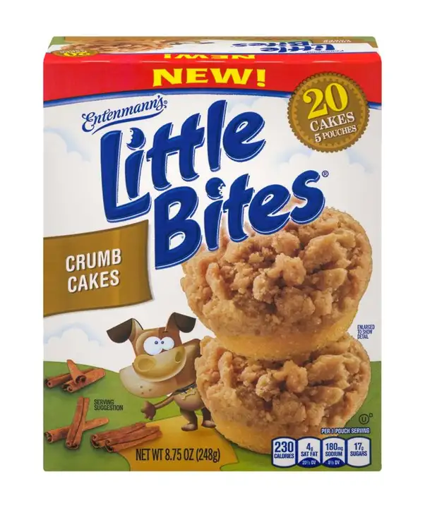 Order Entenmanns Little Bites Crumb Cakes - 8 Ounces food online from Holiday farms store, Roslyn Heights on bringmethat.com