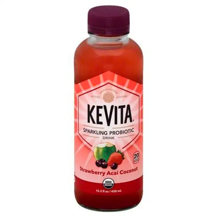 Order KeVita Probiotic Drink, Sparkling, Strawberry Acai Coconut - 15.2 Ounces food online from Novato Harvest Market store, Novato on bringmethat.com