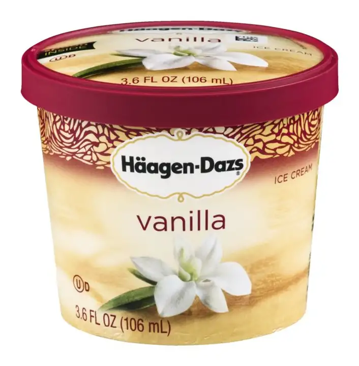 Order Haagen Dazs Ice Cream, Vanilla - 4 Ounces food online from Novato Harvest Market store, Novato on bringmethat.com