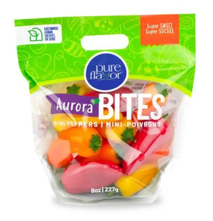 Order Pure Flavor Aurora Bites Mini Sweet Peppers food online from Holiday farms store, Roslyn Heights on bringmethat.com