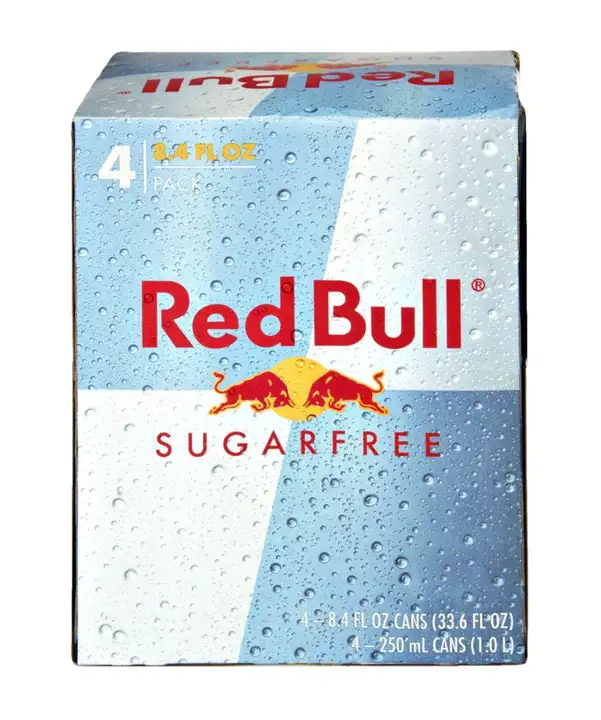 Order Red Bull Energy Drink, Sugarfree, 4 Pack - 8.4 Fluid Ounces (Pack of 4) food online from Novato Harvest Market store, Novato on bringmethat.com