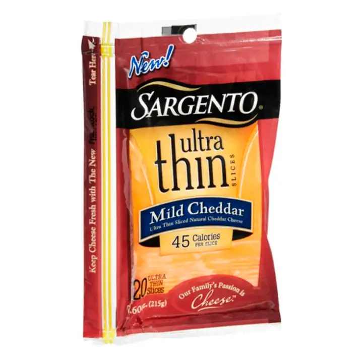 Order Sargento Cheese Slices, Ultra Thin, Mild Cheddar - 7.6 Ounces food online from Holiday farms store, Roslyn Heights on bringmethat.com