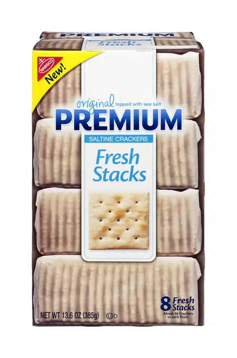 Order Premium Crackers, Saltine, Original, Fresh Stacks - 13.6 Ounces food online from Holiday farms store, Roslyn Heights on bringmethat.com