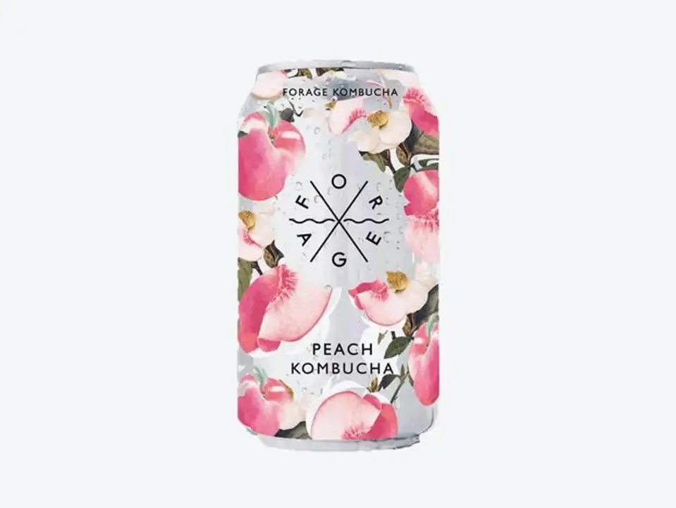 Order Forage Kombucha Peach - 12 Ounces food online from Whole Foods Co-Op Denfeld store, Duluth on bringmethat.com