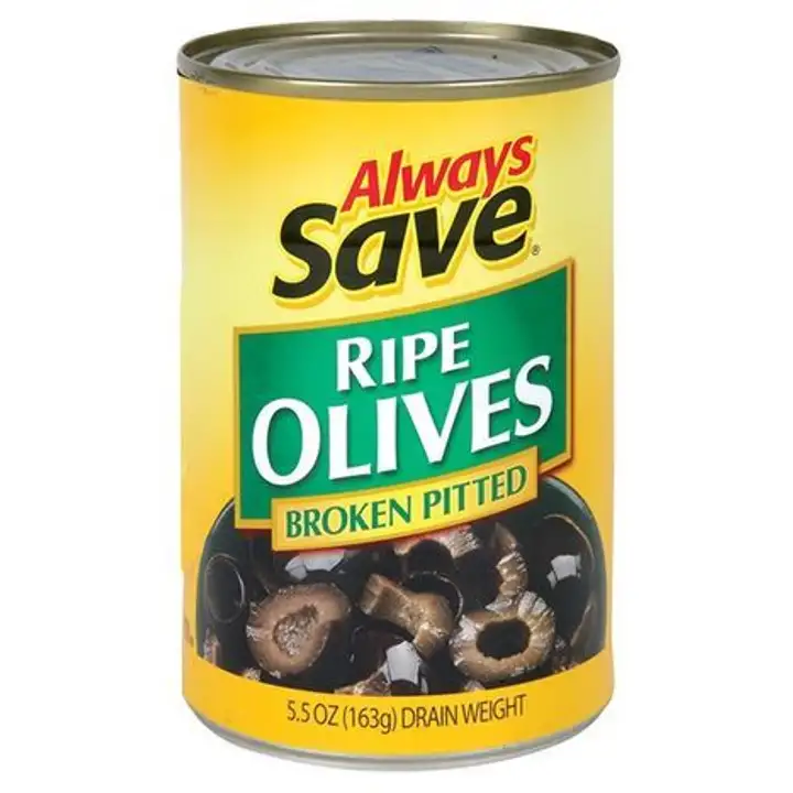 Order Always Save Broken Pitted Olives - 5.5 Ounces food online from Fligner Market store, Lorain on bringmethat.com