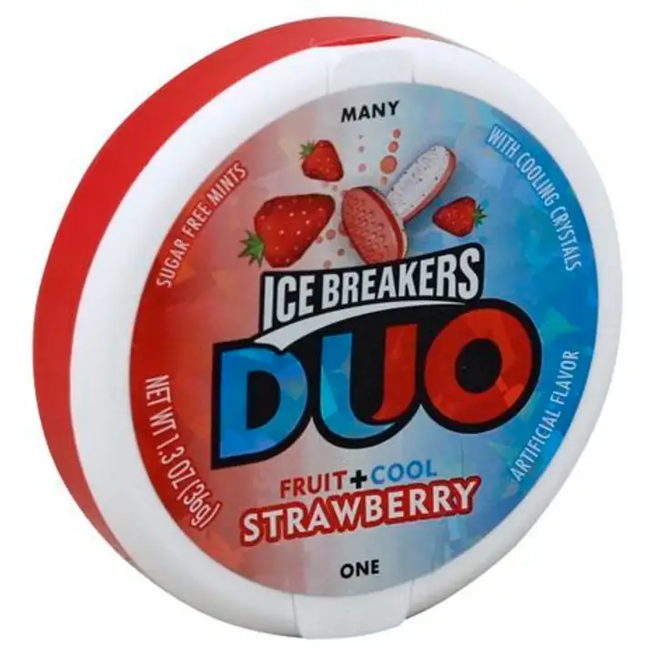 Order Ice Breakers Duo Mints, Sugar Free, Strawberry - 1.3 Ounces food online from Holiday farms store, Roslyn Heights on bringmethat.com