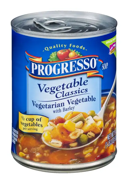 Order Progresso Vegetable Classics Soup, Vegetarian Vegetable, with Barley - 19 Ounces food online from Holiday farms store, Roslyn Heights on bringmethat.com