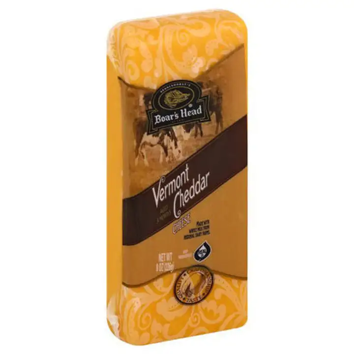 Order Boar's Head® Vermont Cheddar Cheese - 8 Ounces food online from Holiday farms store, Roslyn Heights on bringmethat.com