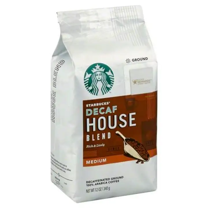 Order Starbucks Coffee, Ground, Medium, House Blend, Decaf - 12 Ounces food online from Holiday farms store, Roslyn Heights on bringmethat.com
