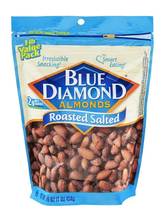 Order Blue Diamond Almonds, Roasted Salted, Value Pack - 16 Ounces food online from Novato Harvest Market store, Novato on bringmethat.com