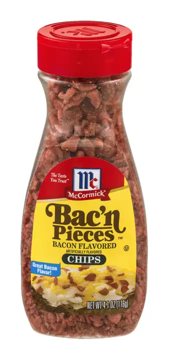 Order McCormick Bac'n Pieces, Bacon Flavored, Chips - 4.1 Ounces food online from Holiday farms store, Roslyn Heights on bringmethat.com