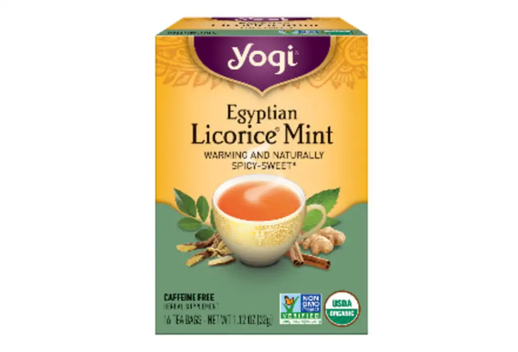 Order Yogi Tea, Organic, Egyptian Licorice Mint, Caffeine Free, Bags - 16 Bags food online from Whole Foods Co-Op Denfeld store, Duluth on bringmethat.com